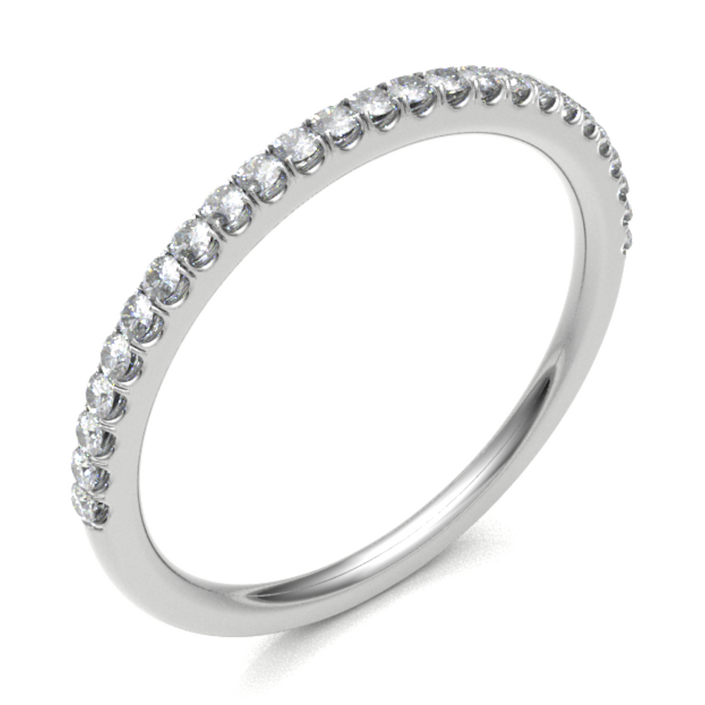 Platinum 1.50mm Micro Set Diamond Half Eternity Ring