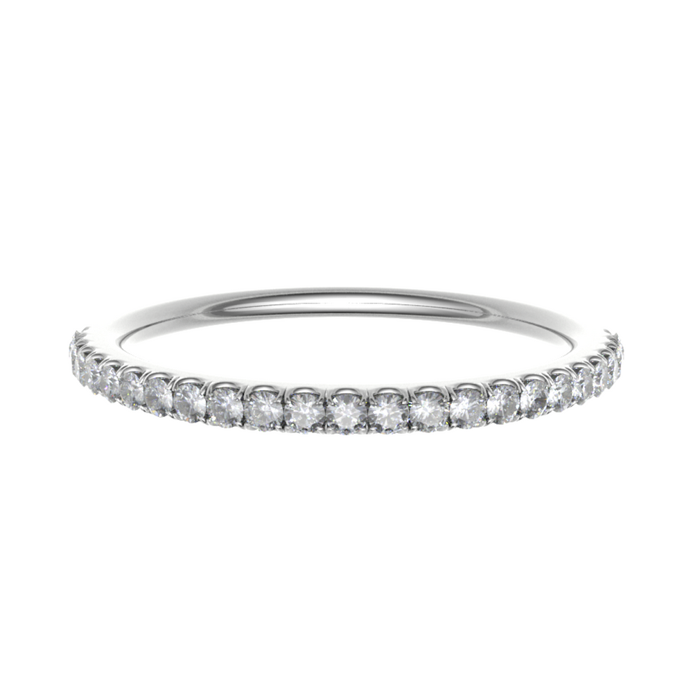 Platinum 1.50mm Micro Set Diamond Half Eternity Ring