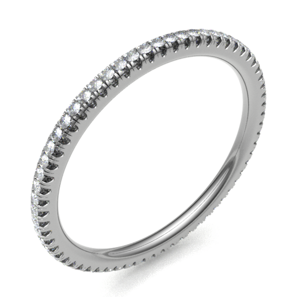 Platinum 1.50mm Micro Set Diamond Full Eternity Ring