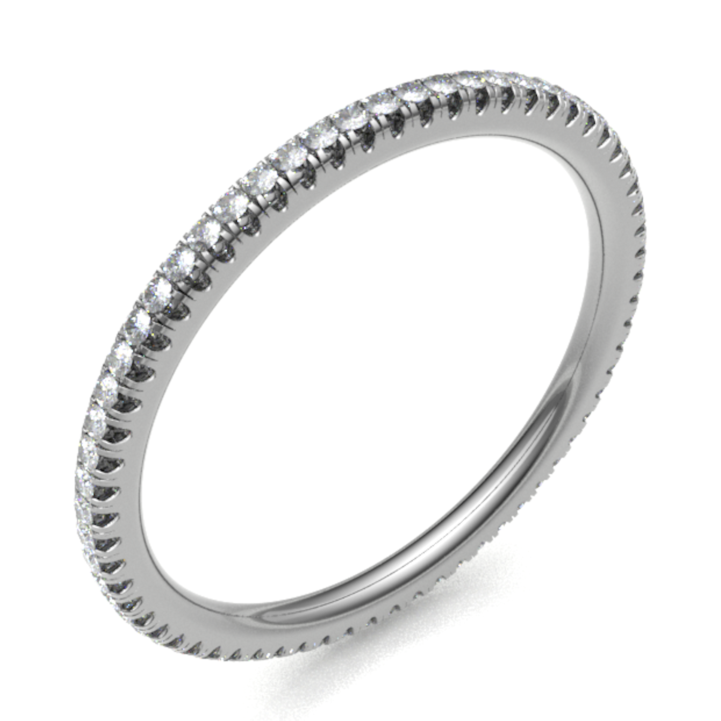 Platinum 1.50mm Micro Set Diamond Full Eternity Ring