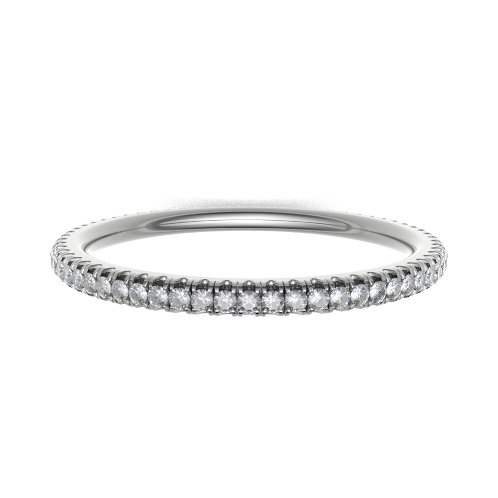 Platinum 1.50mm Micro Set Diamond Full Eternity Ring