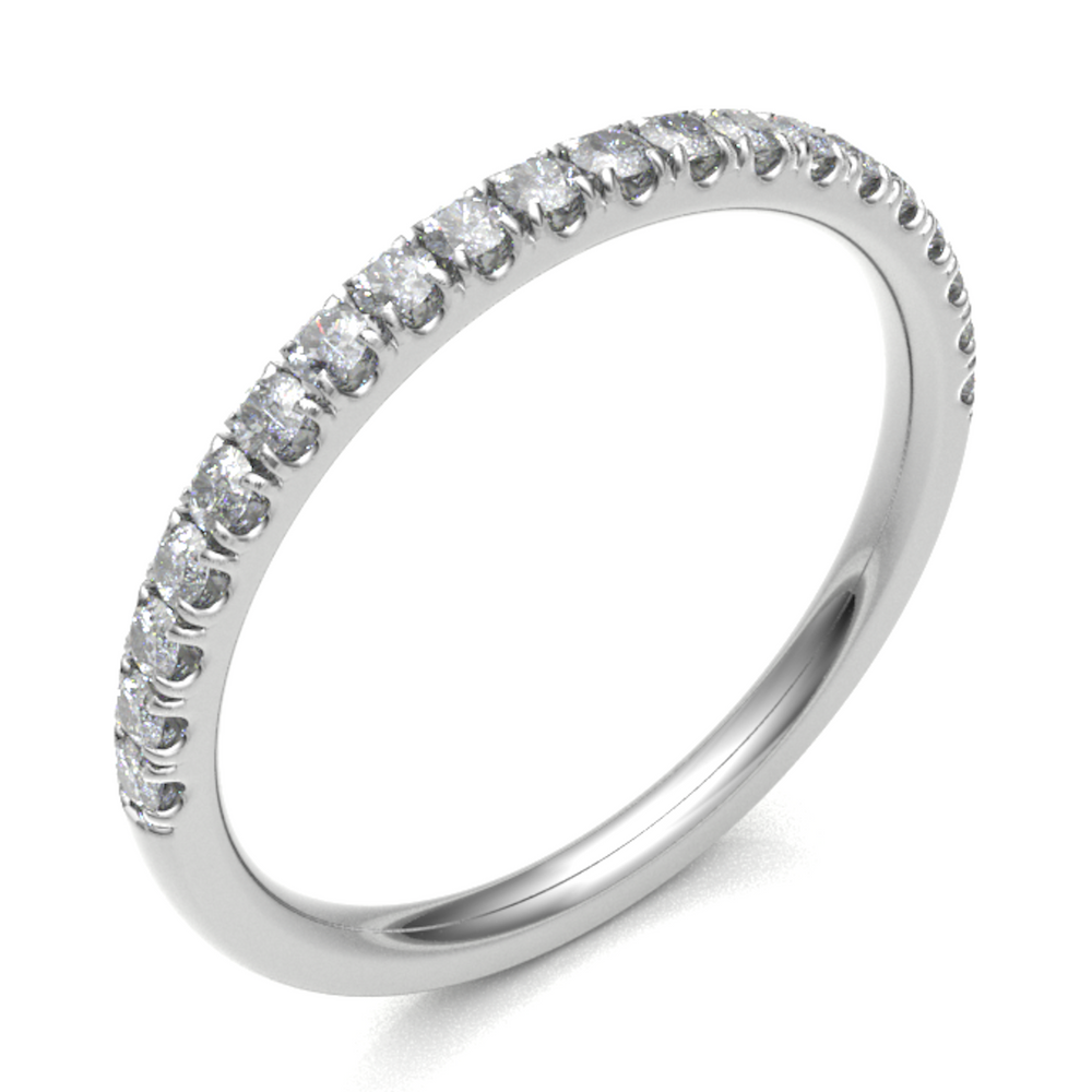 Platinum 2.00mm Micro Set Diamond Half Eternity Ring