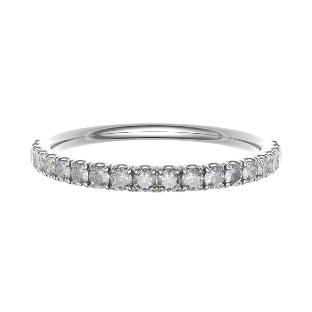 Platinum 2.00mm Micro Set Diamond Half Eternity Ring