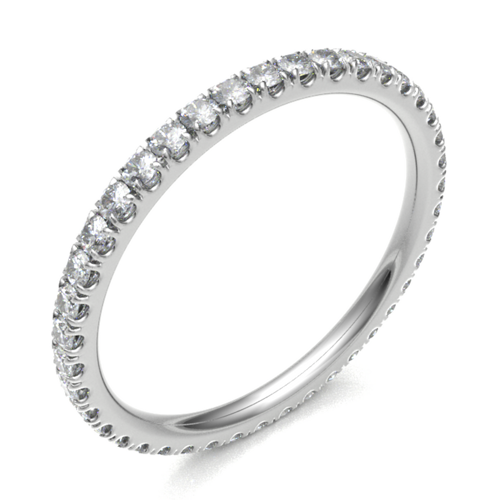 Platinum 2.00mm Micro Set Diamond Full Eternity Ring