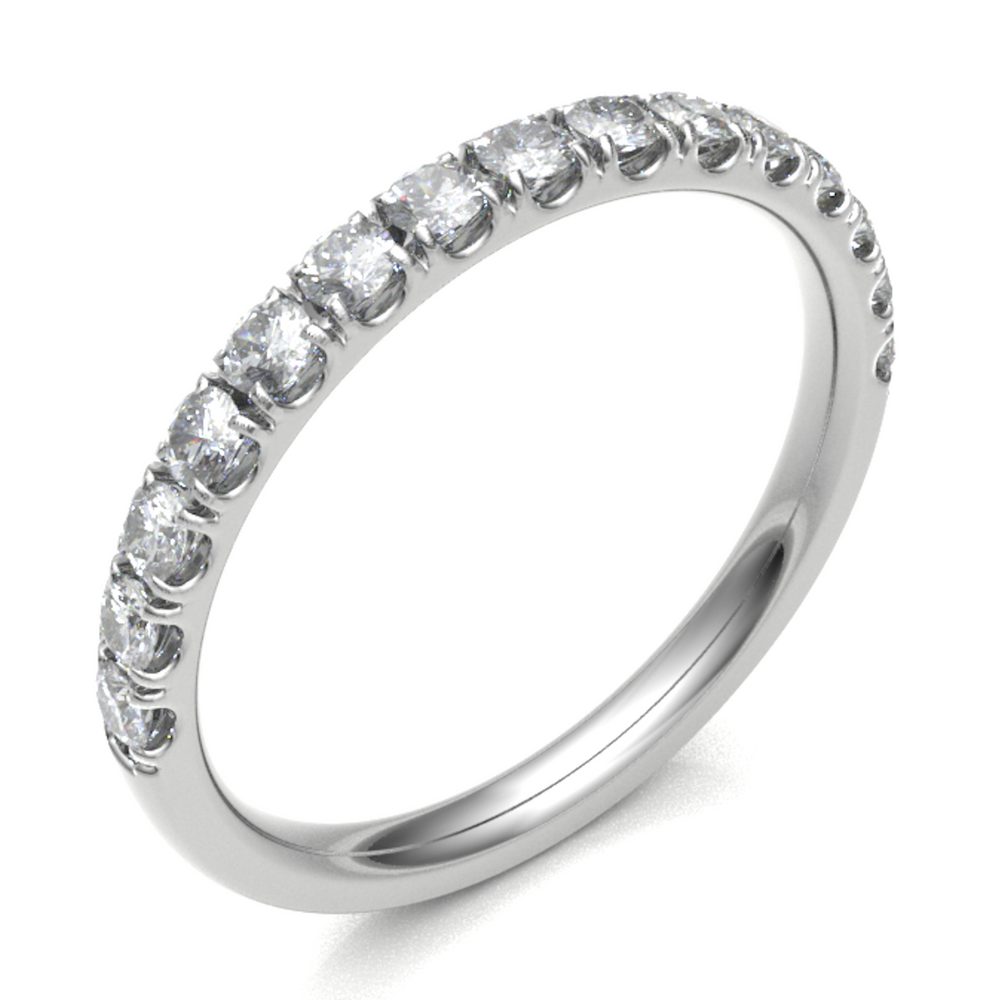 Platinum 2.50mm Micro Set Diamond Half Eternity Ring