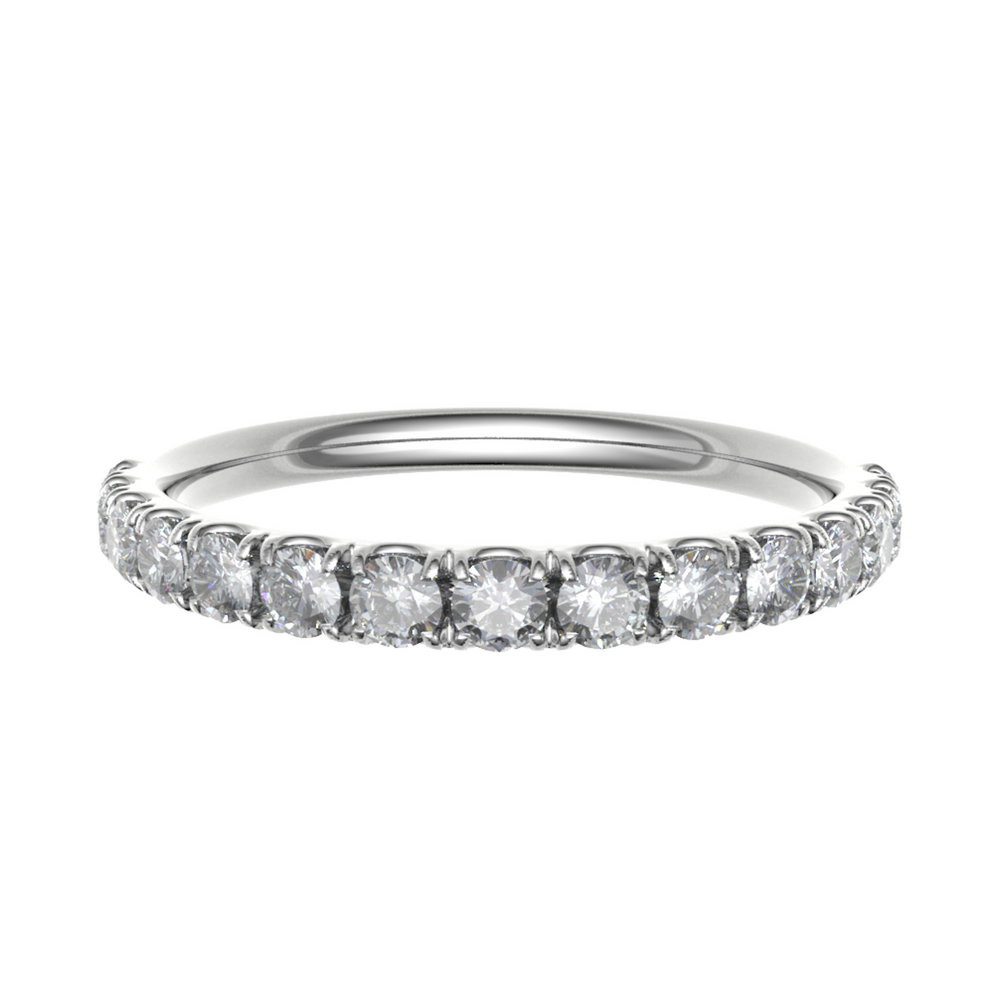 Platinum 2.50mm Micro Set Diamond Half Eternity Ring