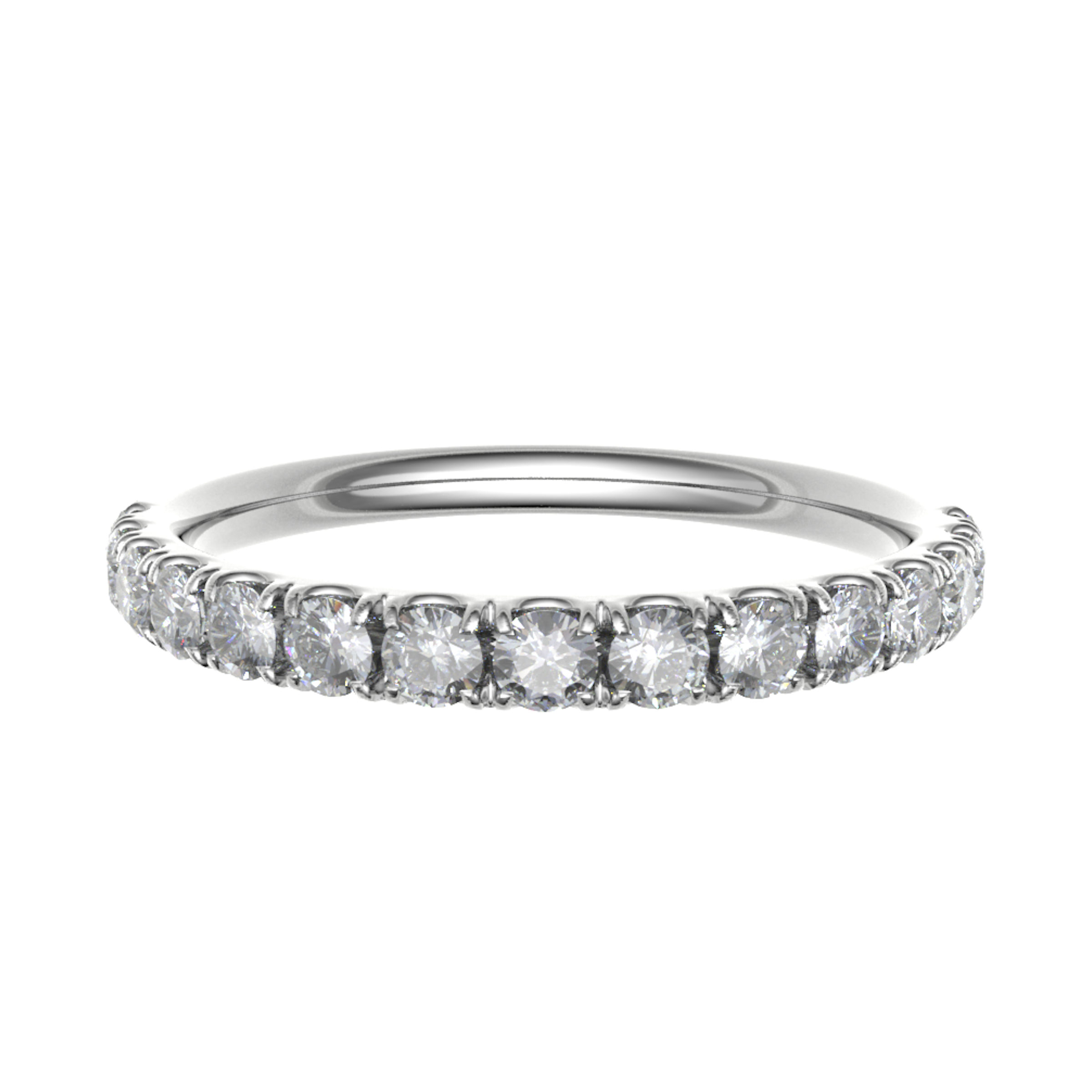 Platinum 2.50mm Micro Set Diamond Half Eternity Ring