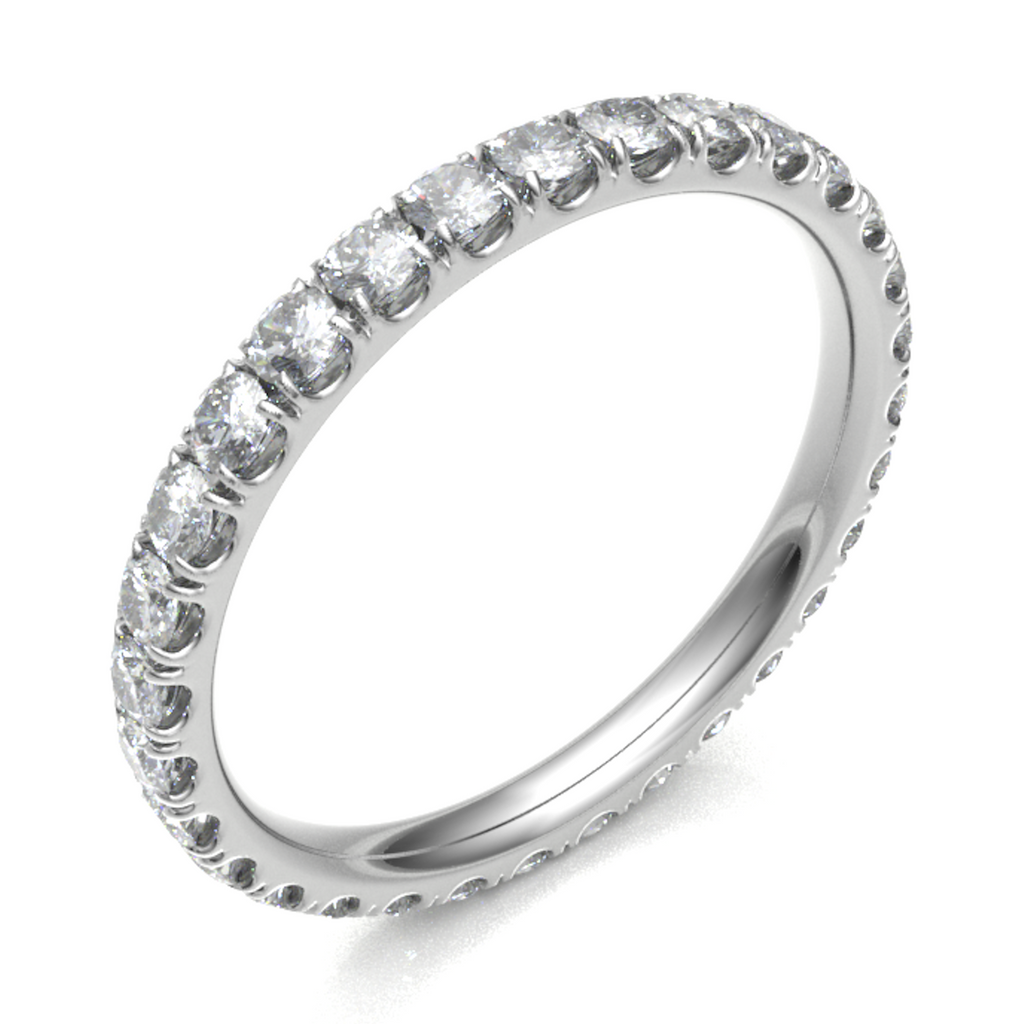 Platinum 2.50mm Micro Set Diamond Full Eternity Ring
