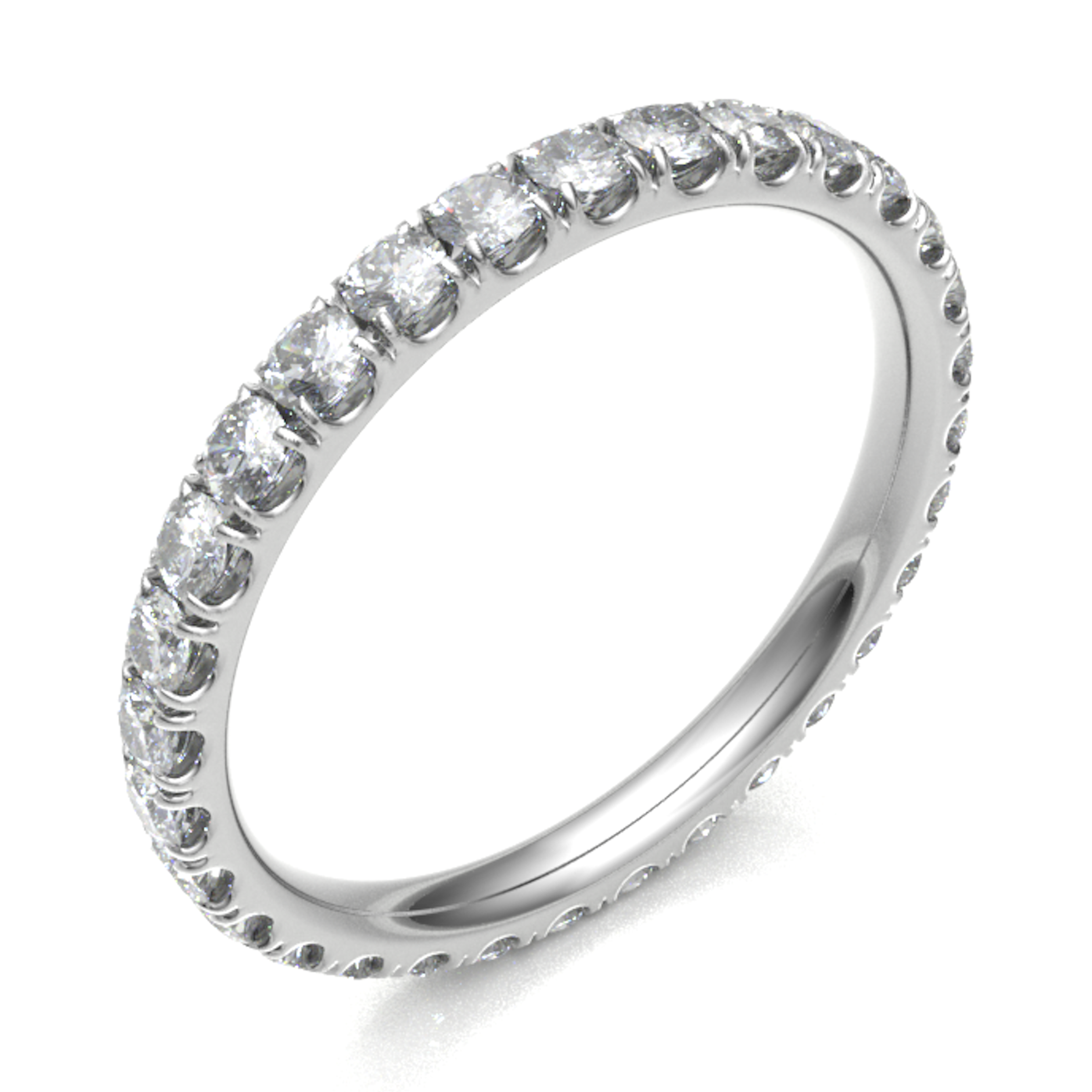 Platinum 2.50mm Micro Set Diamond Full Eternity Ring