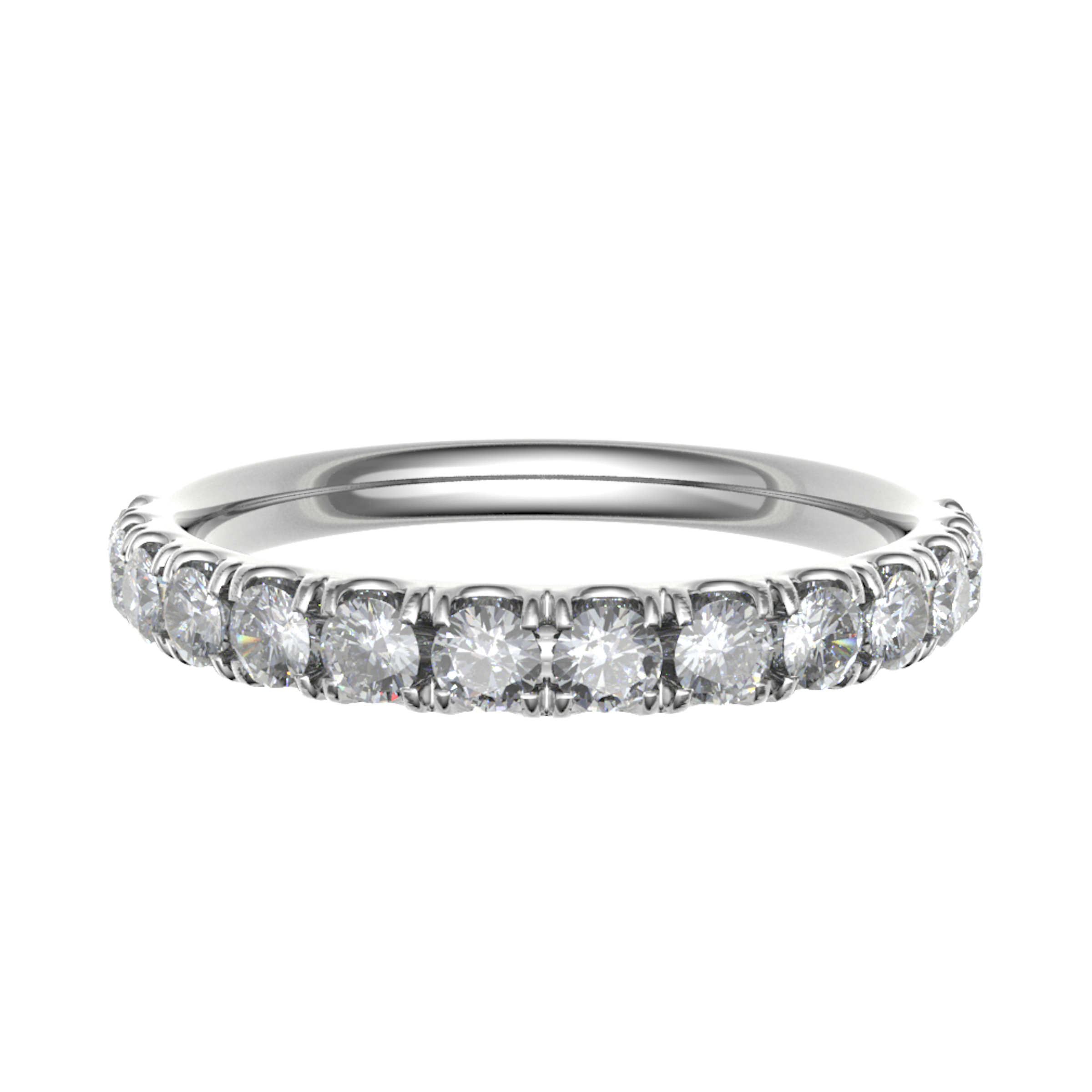 Platinum 2.50mm Micro Set Diamond Full Eternity Ring