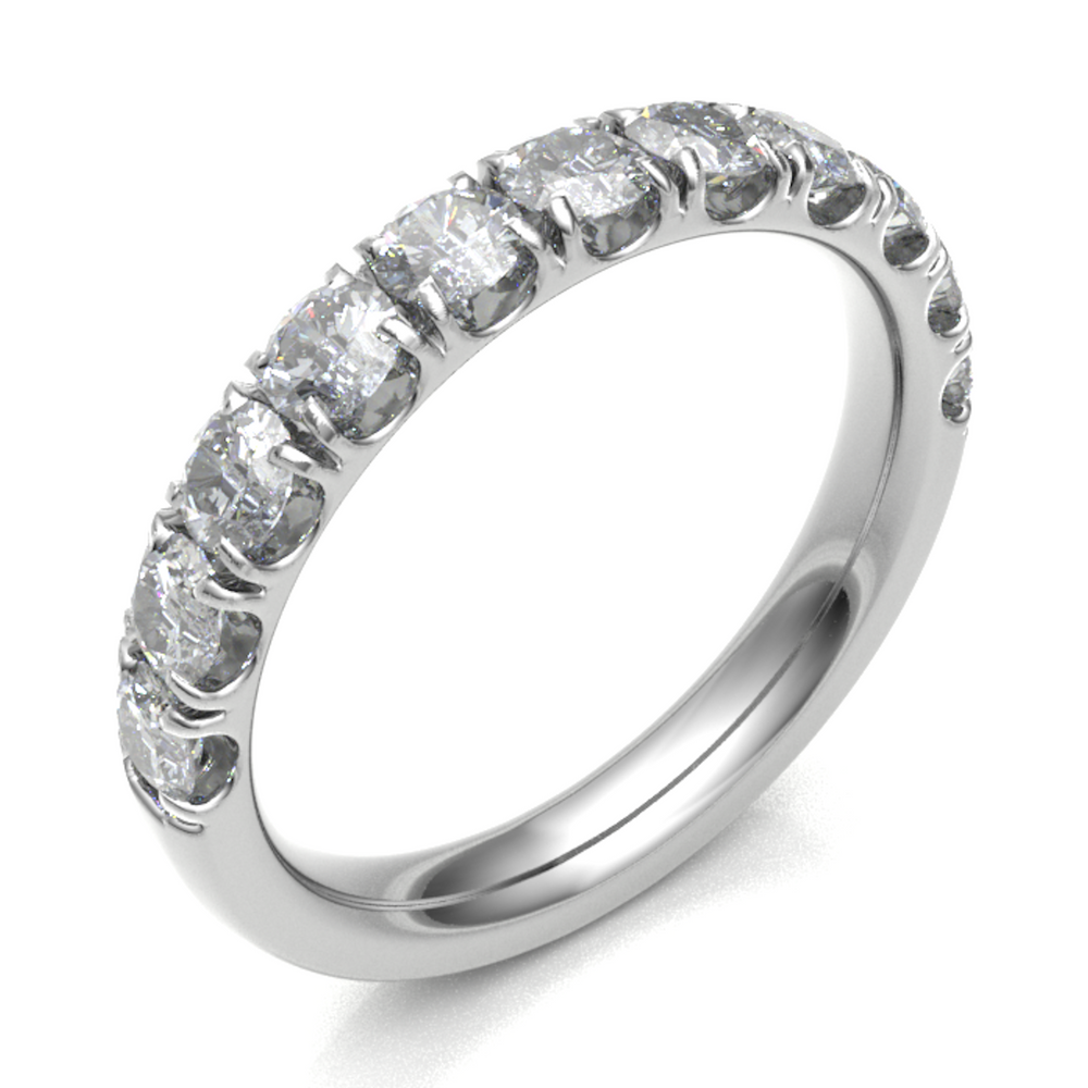 Platinum 3.00mm Micro Set Diamond Half Eternity Ring
