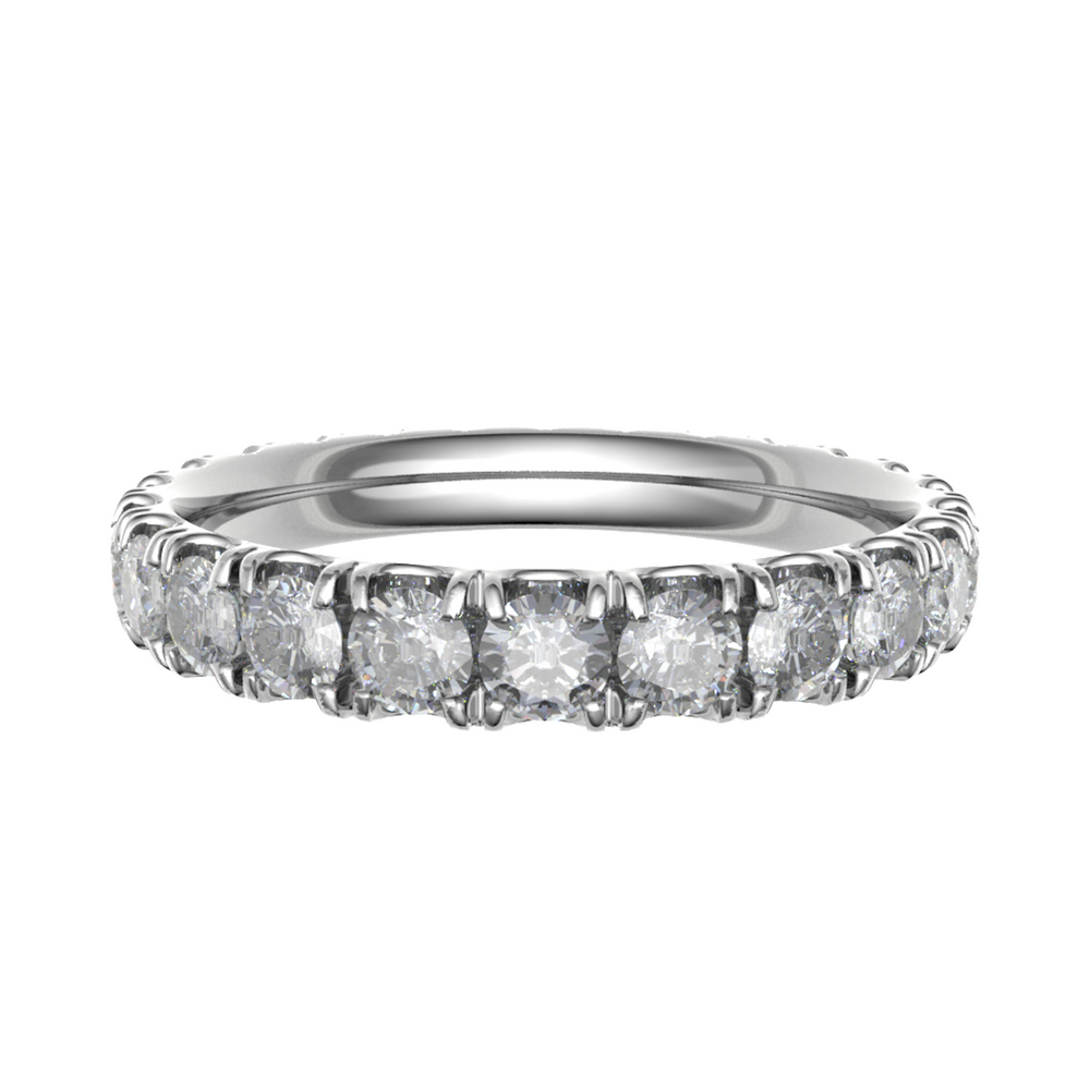 Platinum 3.00mm Micro Set Diamond Full Eternity Ring