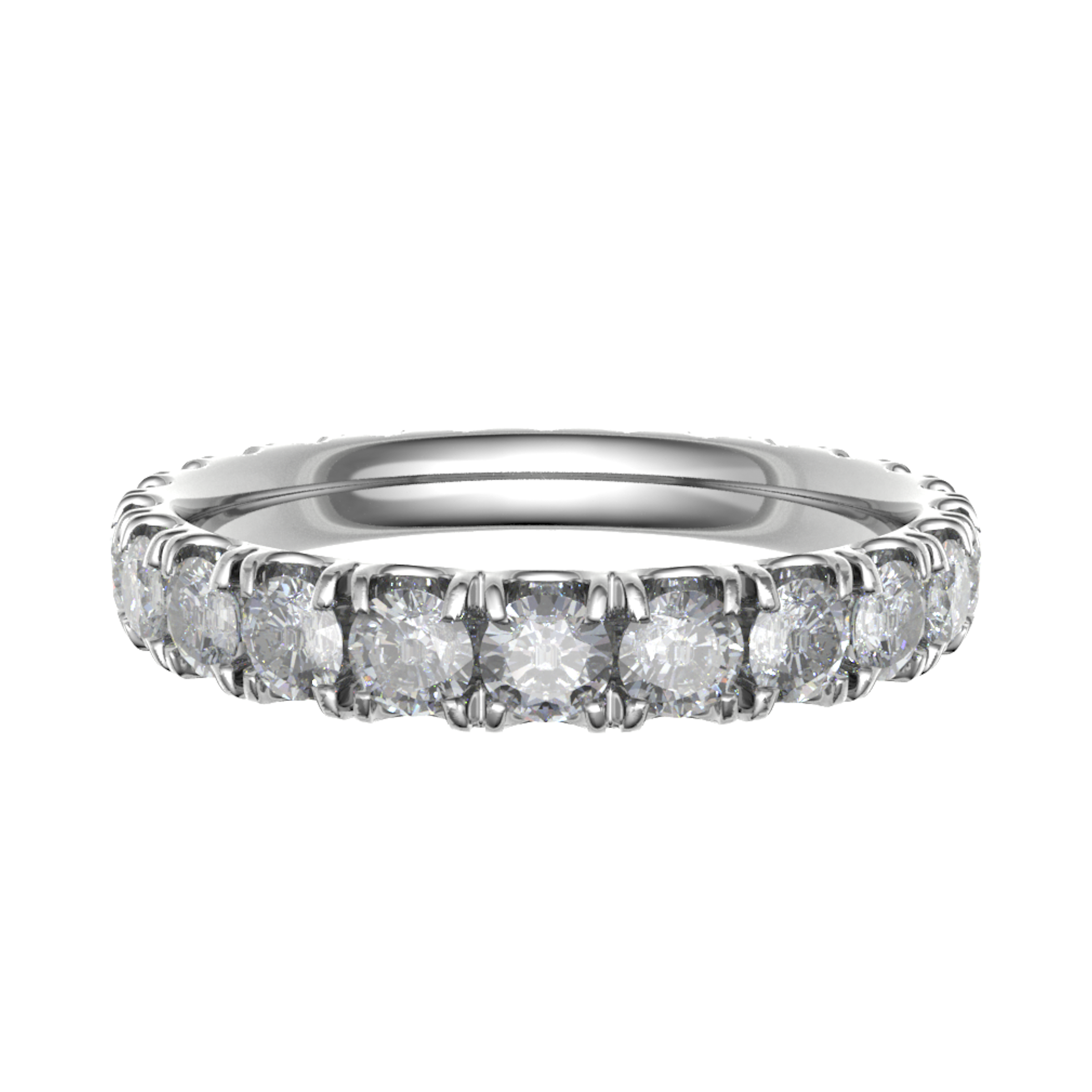 Platinum 3.00mm Micro Set Diamond Full Eternity Ring