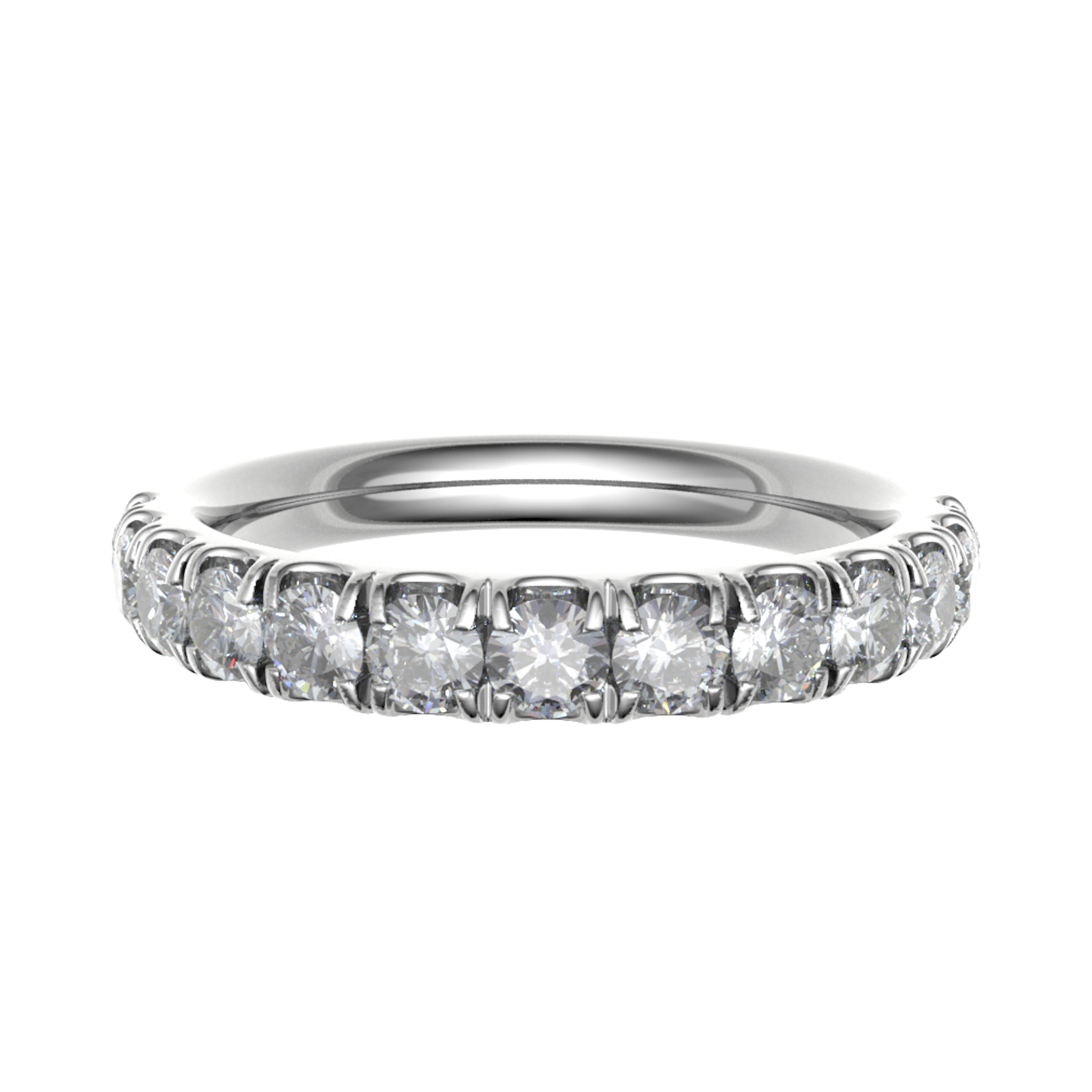 Platinum 3.50mm Micro Set Diamond Half Eternity Ring