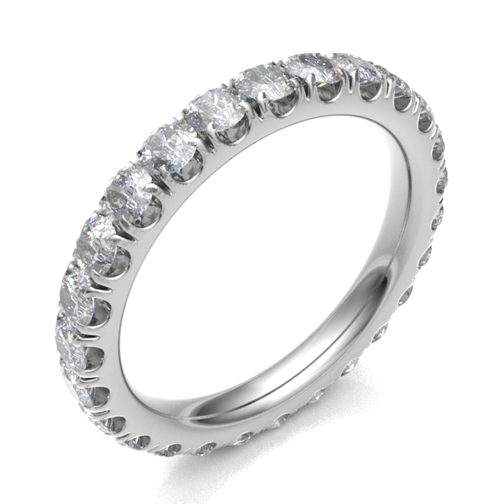 Platinum 3.50mm Micro Set Diamond Full Eternity Ring