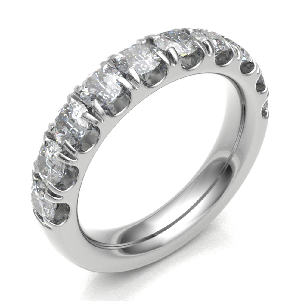 Platinum 4.00mm Micro Set Diamond Half Eternity Ring