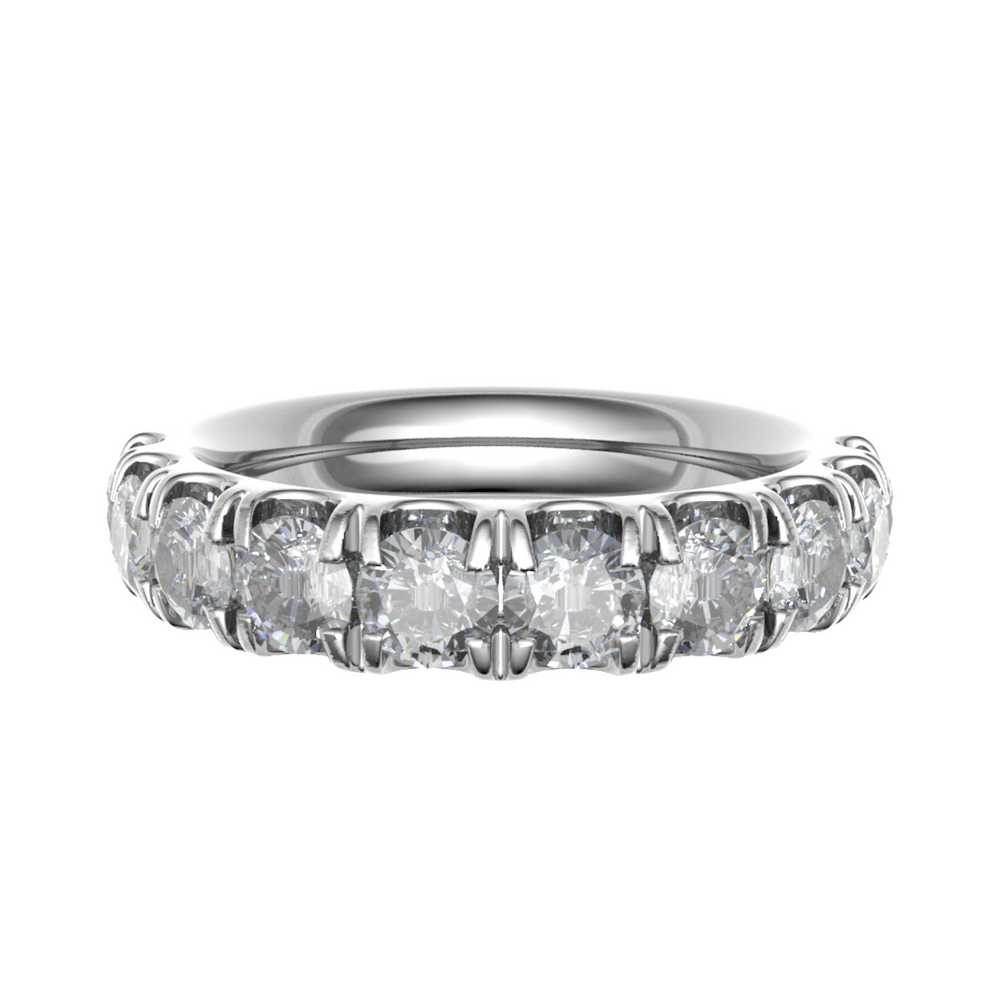 Platinum 4.00mm Micro Set Diamond Half Eternity Ring