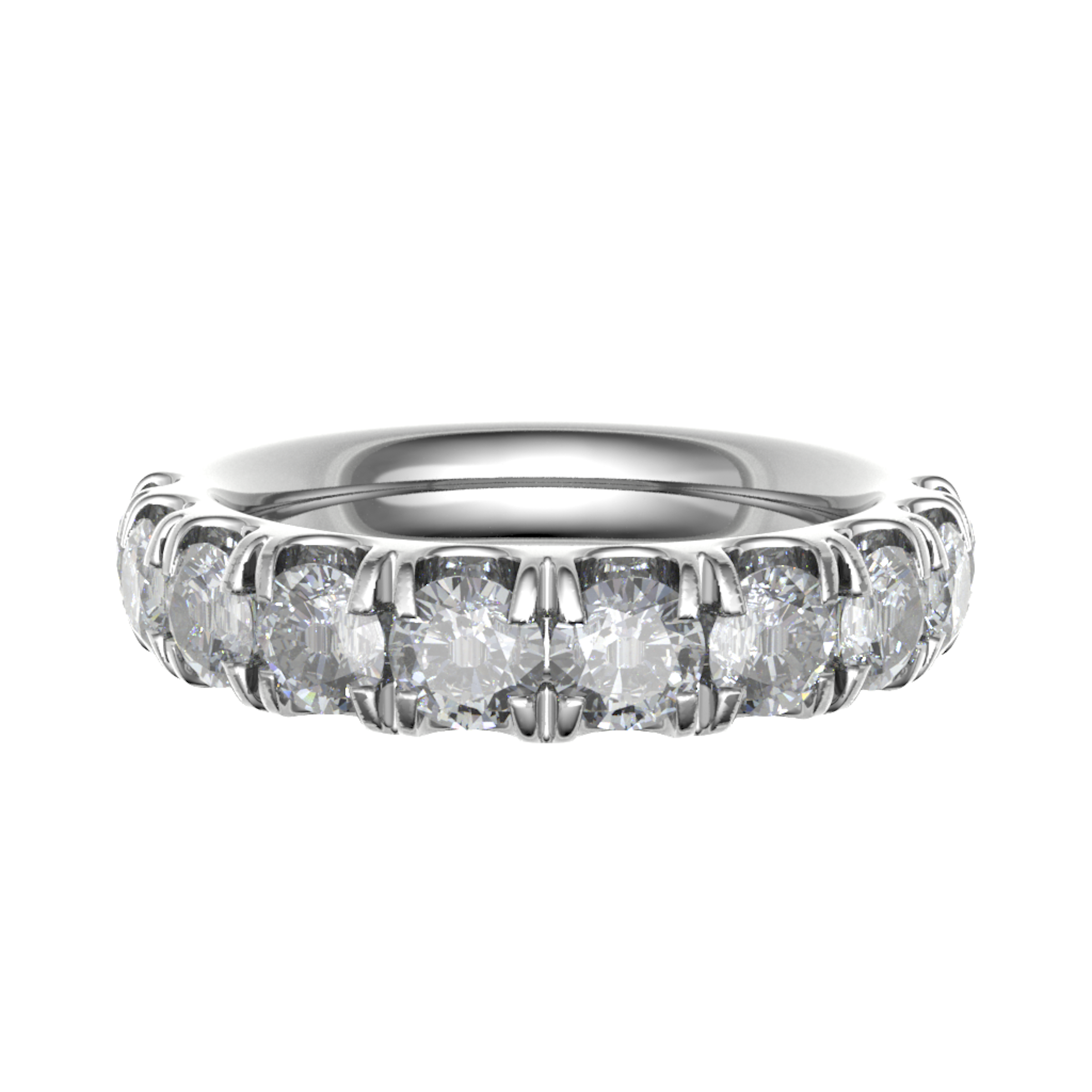 Platinum 4.00mm Micro Set Diamond Half Eternity Ring