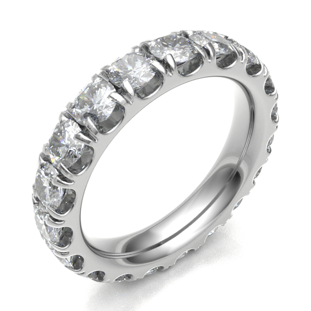 Platinum 4.00mm Micro Set Diamond Full Eternity Ring