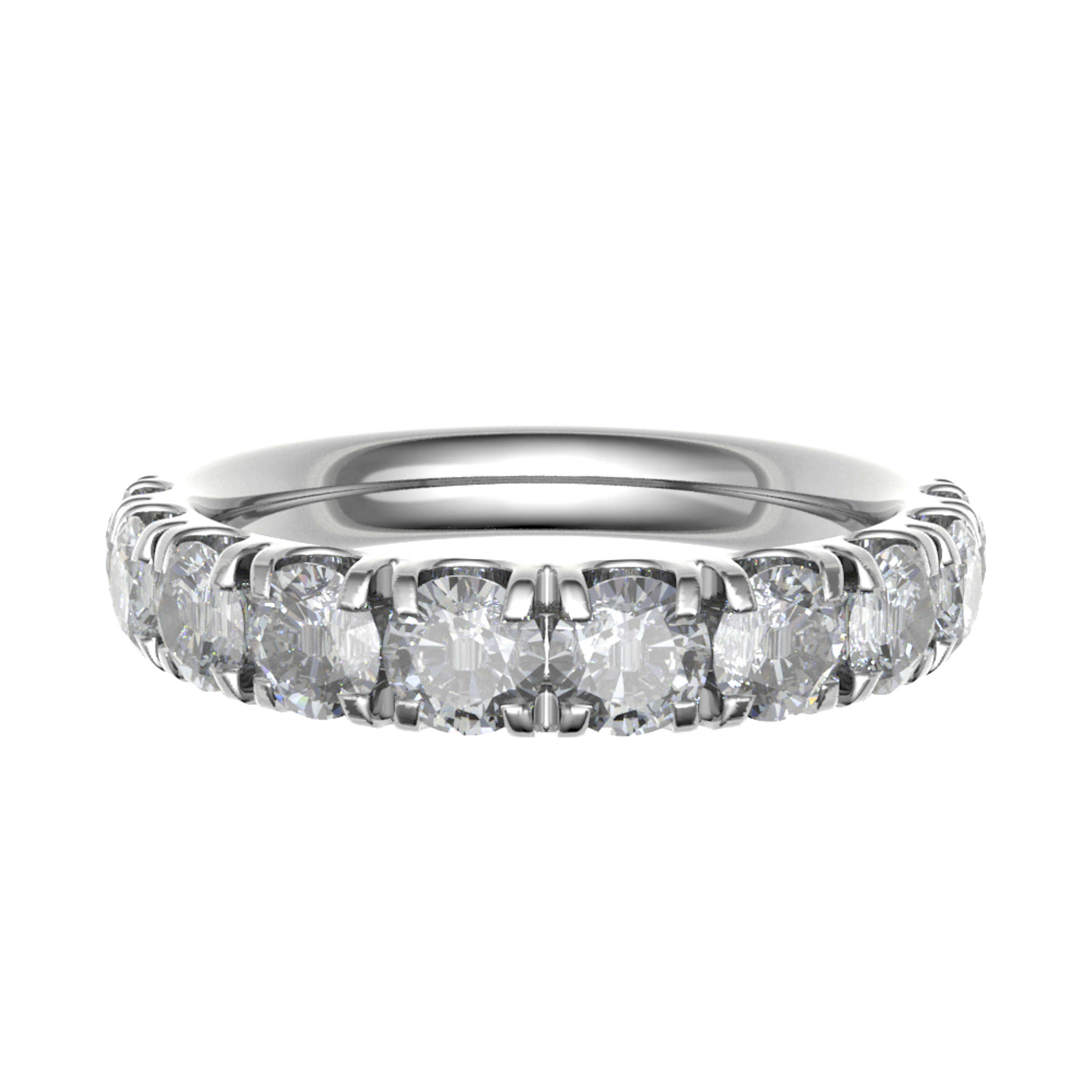 Platinum 4.20mm Micro Set Diamond Half Eternity Ring