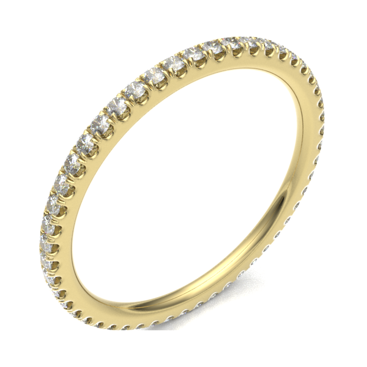 18ct Yellow Gold 1.50mm Micro Set Diamond Full Eternity Ring