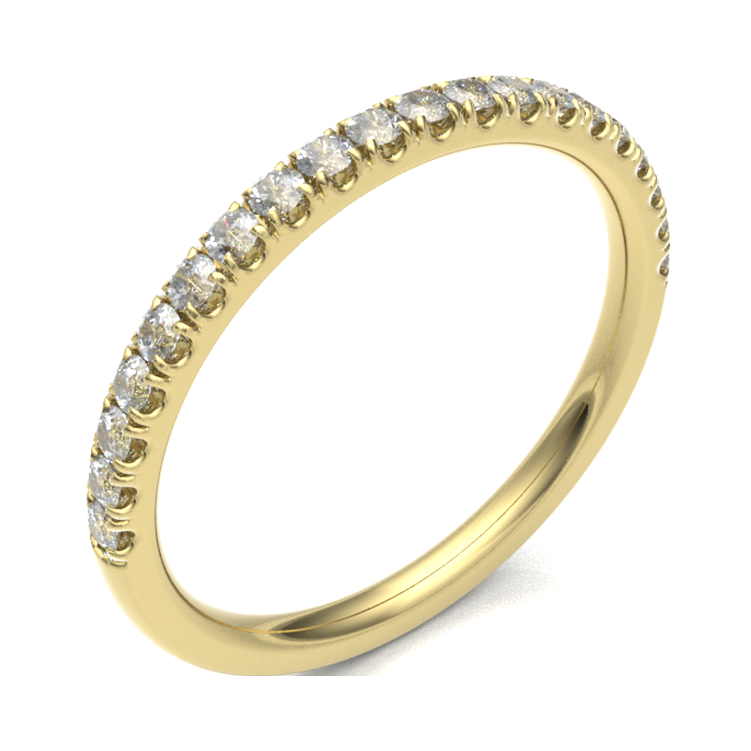 18ct Yellow Gold 2.00mm Micro Set Diamond Half Eternity Ring