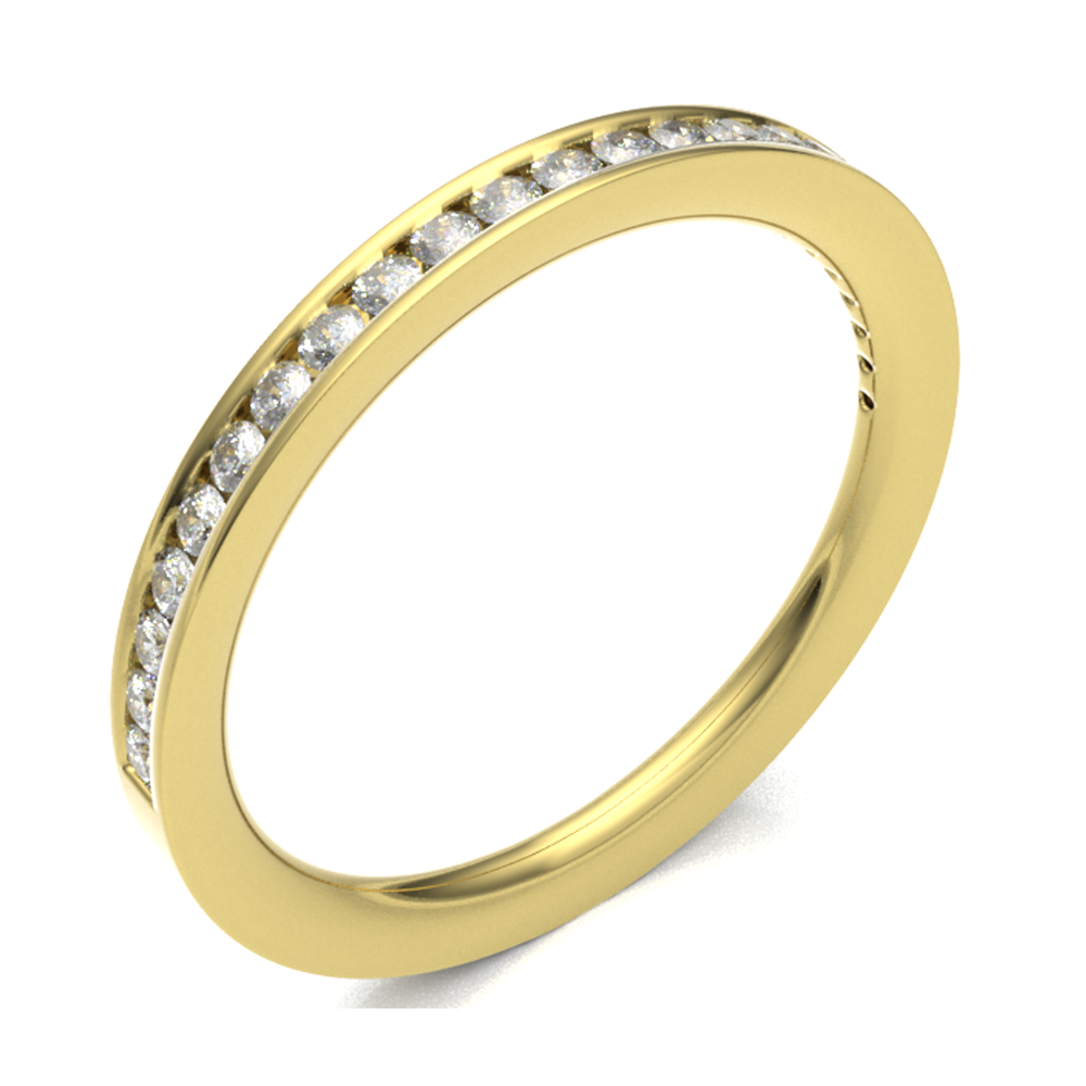 18ct Yellow Gold 2.00mm Channel Set Diamond Half Eternity Ring