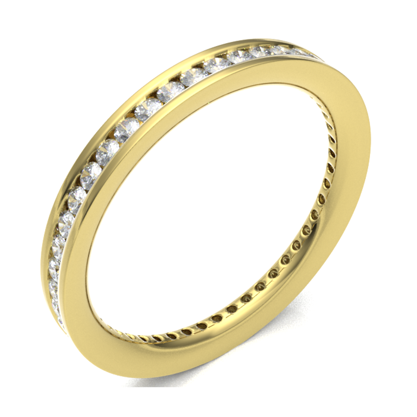 18ct Yellow Gold 2.00mm Channel Set Diamond Full Eternity Ring