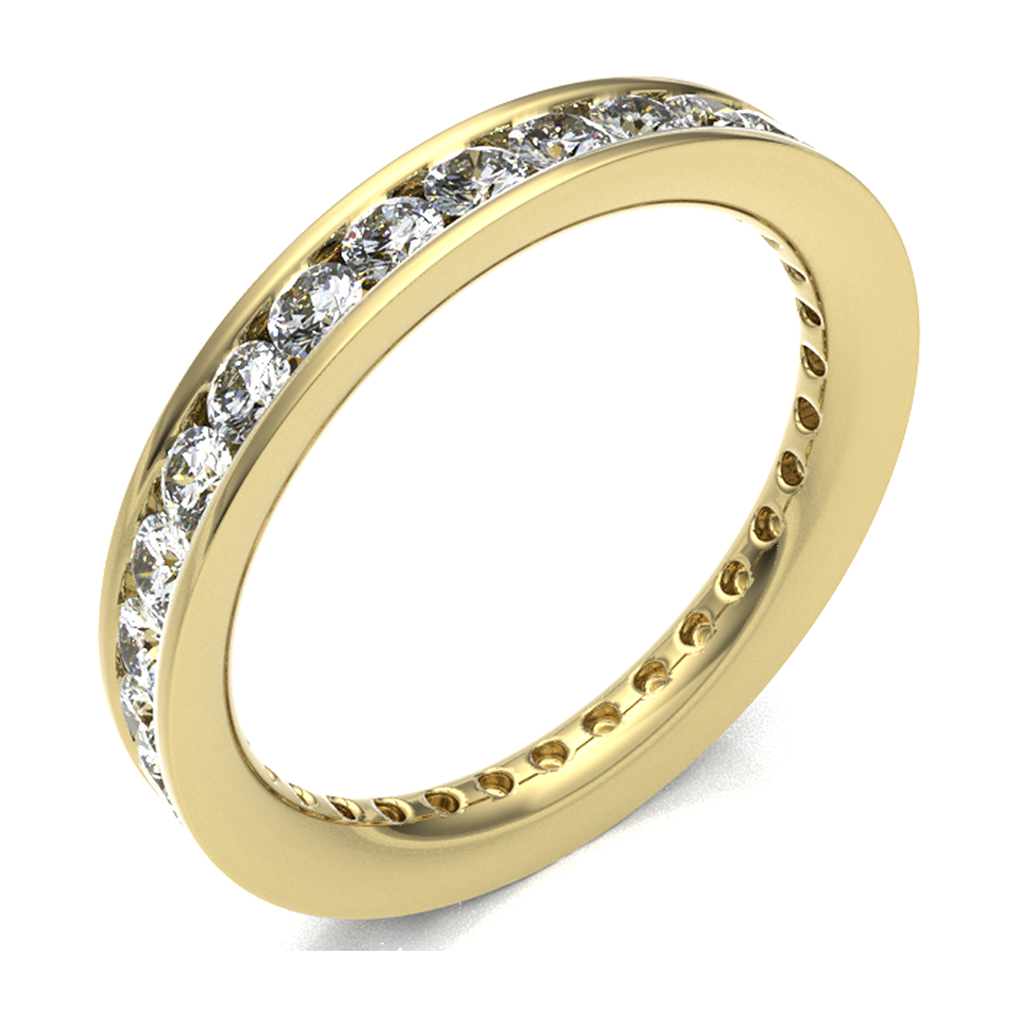 18ct Yellow Gold 3.00mm Channel Set Diamond Full Eternity Ring