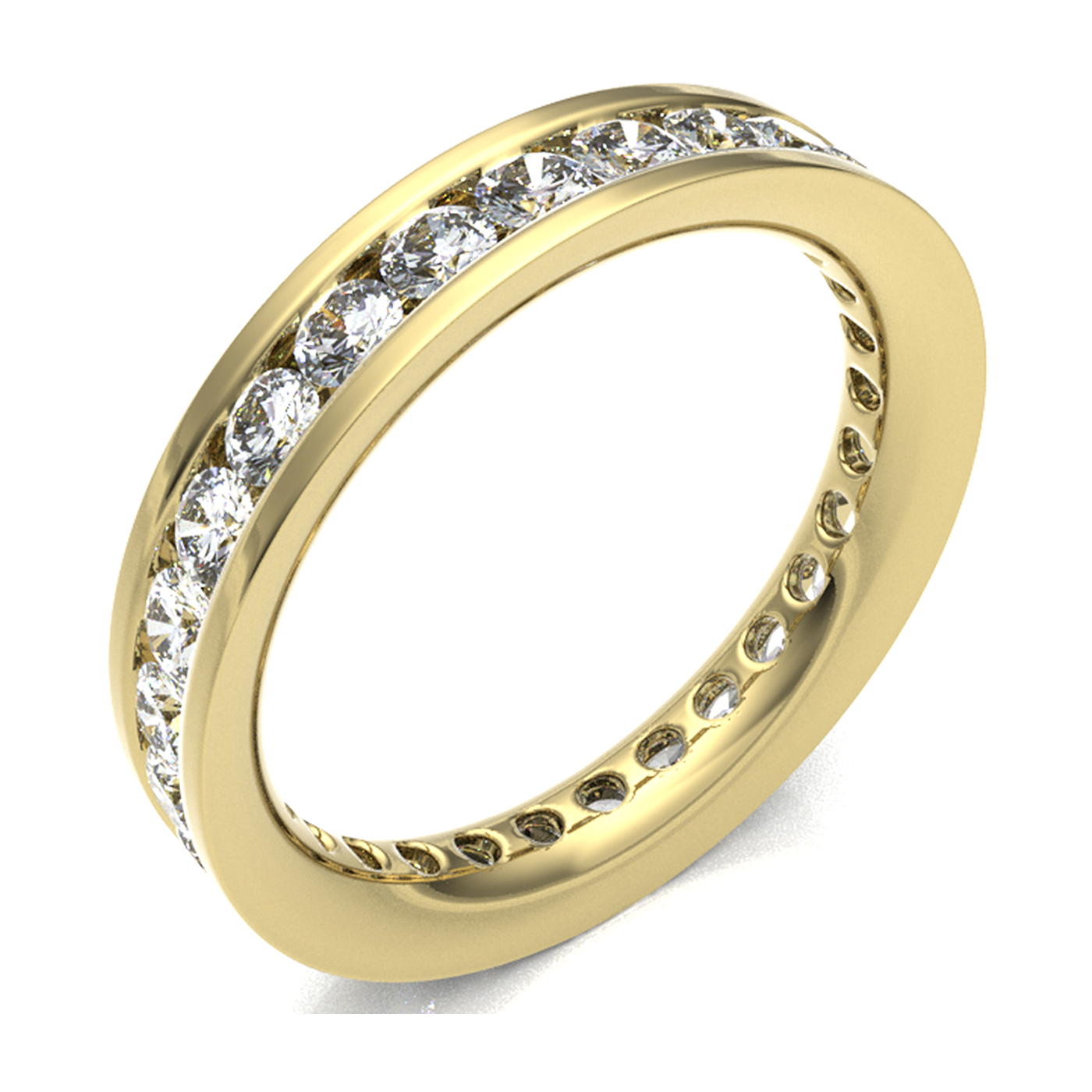 18ct Yellow Gold 3.50mm Channel Set Diamond Full Eternity Ring