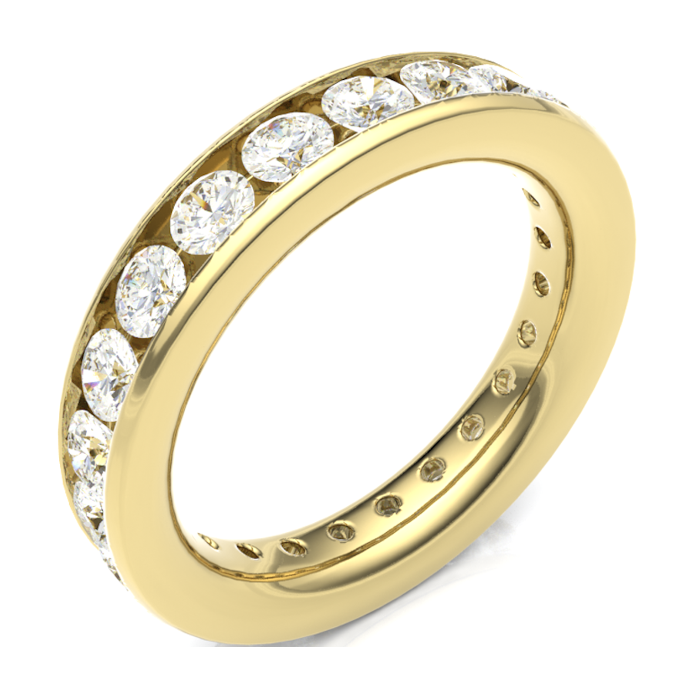 18ct Yellow Gold 4.00mm Channel Set Diamond Full Eternity Ring
