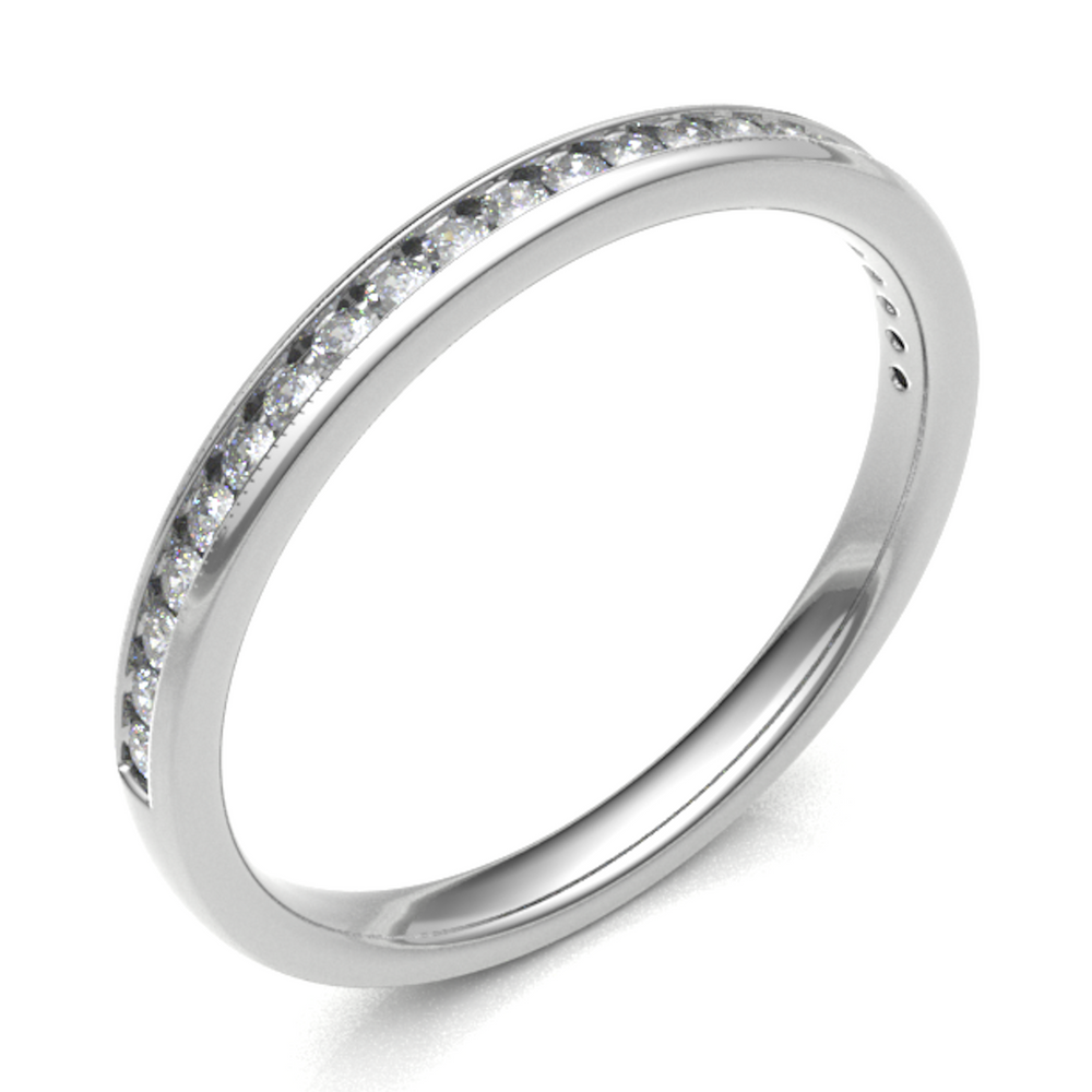 Platinum 2.00mm Channel Set Diamond Half Eternity Ring