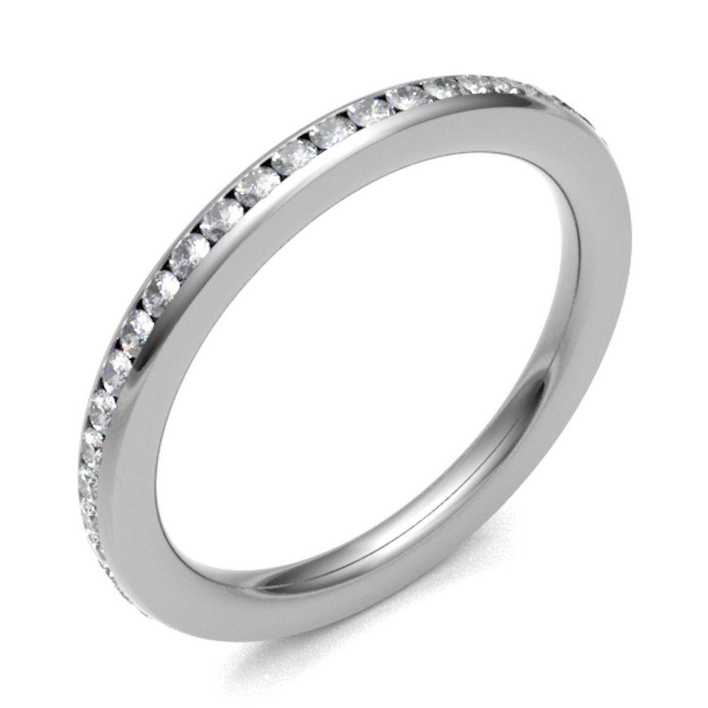 Platinum 2.00mm Channel Set Diamond Full Eternity Ring