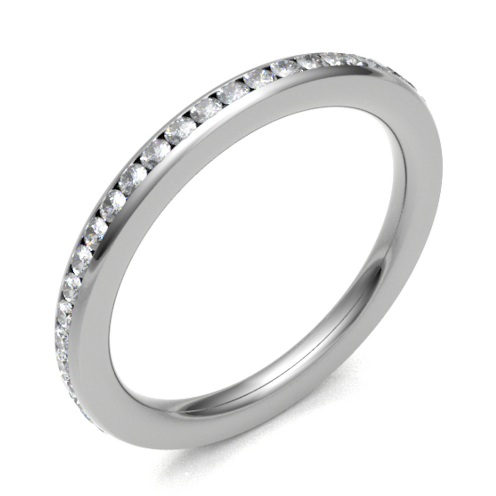 Platinum 2.00mm Channel Set Diamond Full Eternity Ring