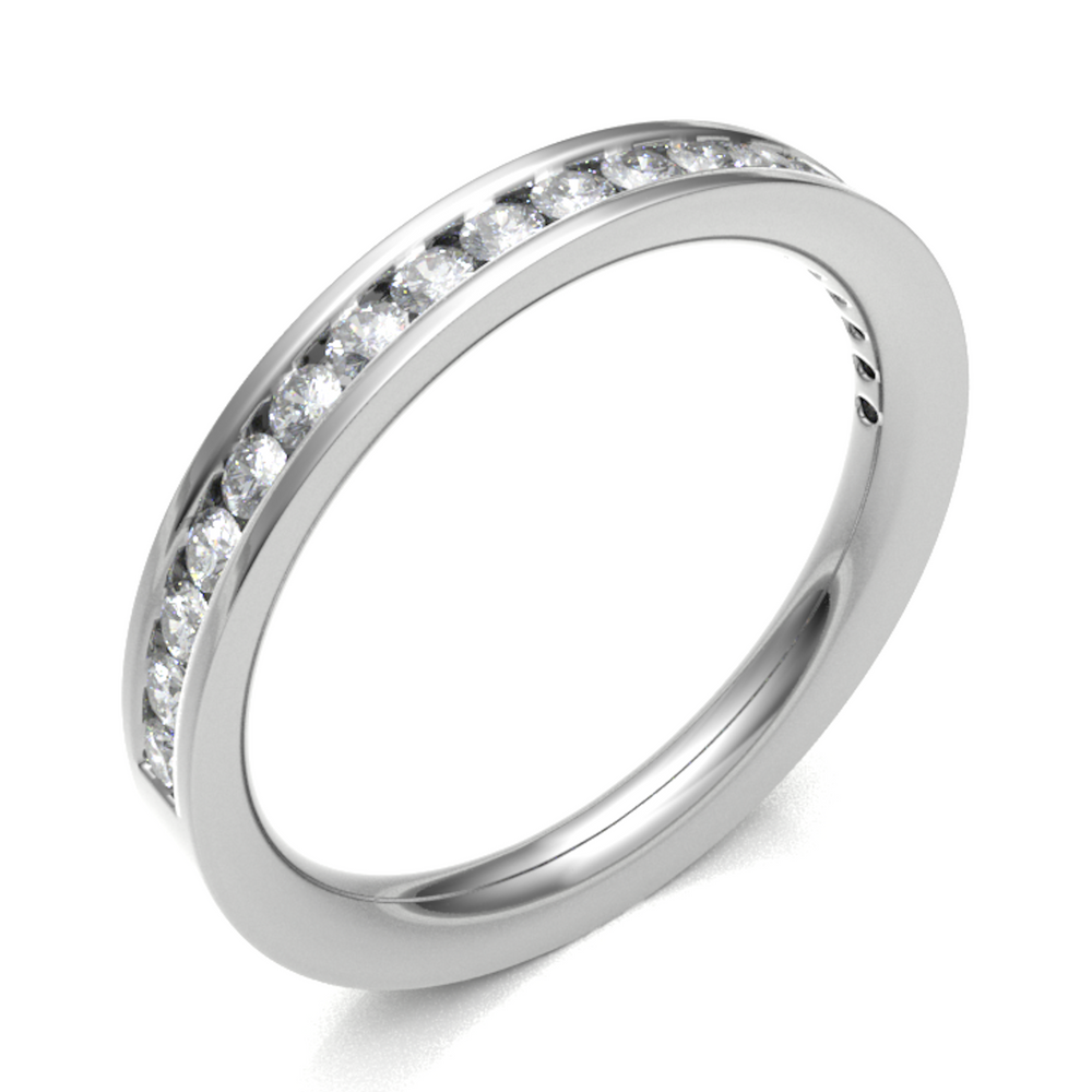 Platinum 2.50mm Channel Set Diamond Half Eternity Ring