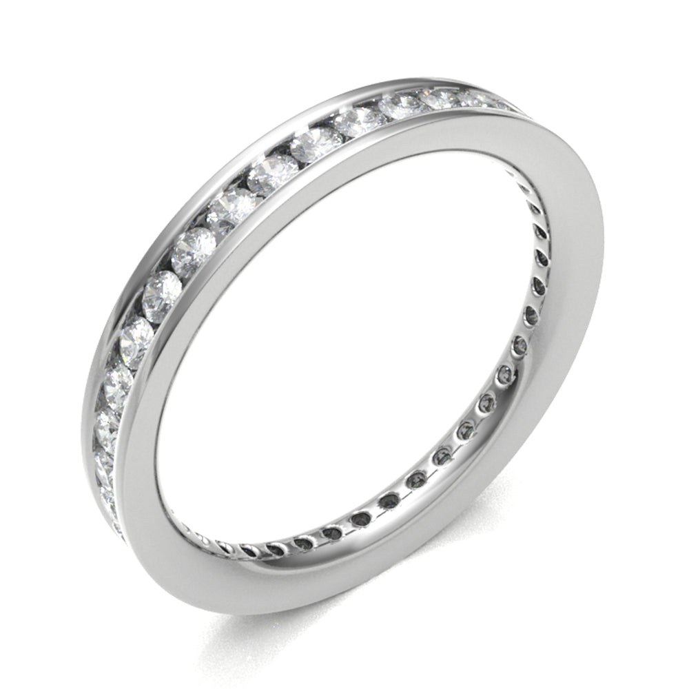 Platinum 2.50mm Channel Set Diamond Full Eternity Ring