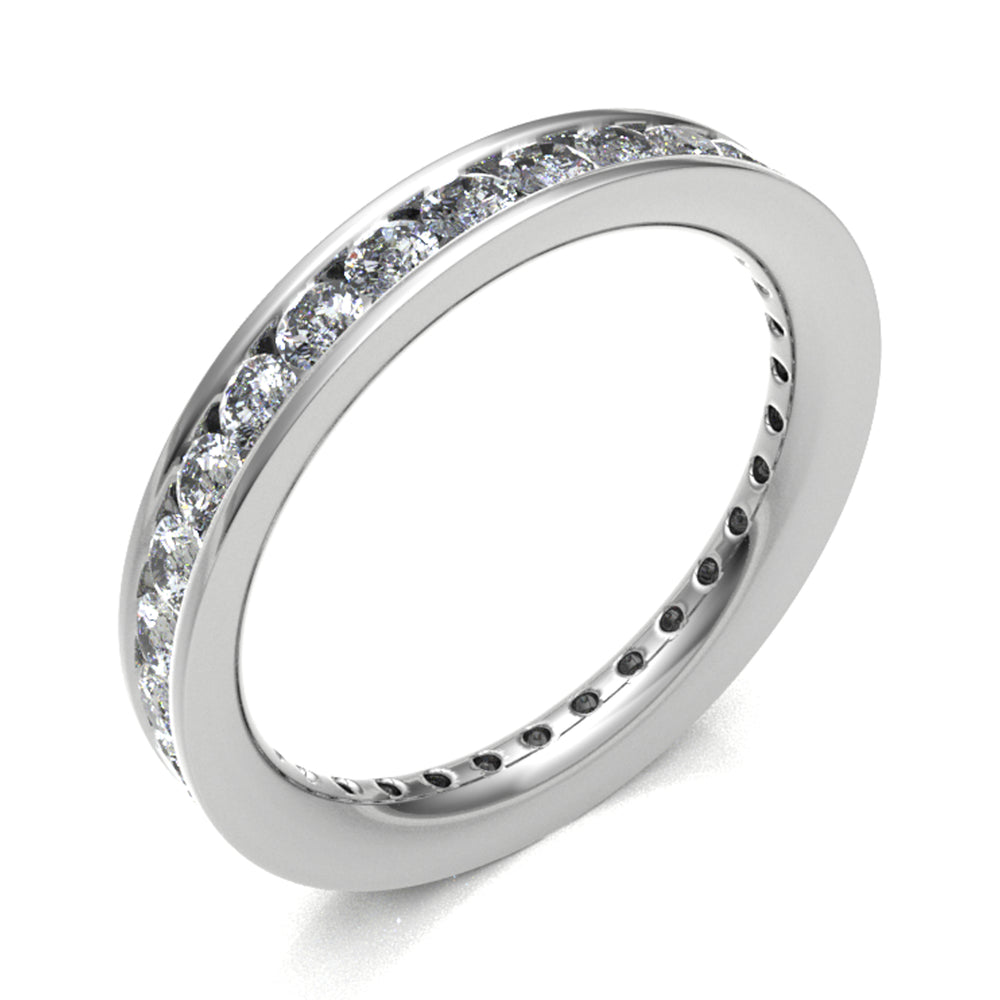 Platinum 3.00mm Channel Set Diamond Full Eternity Ring