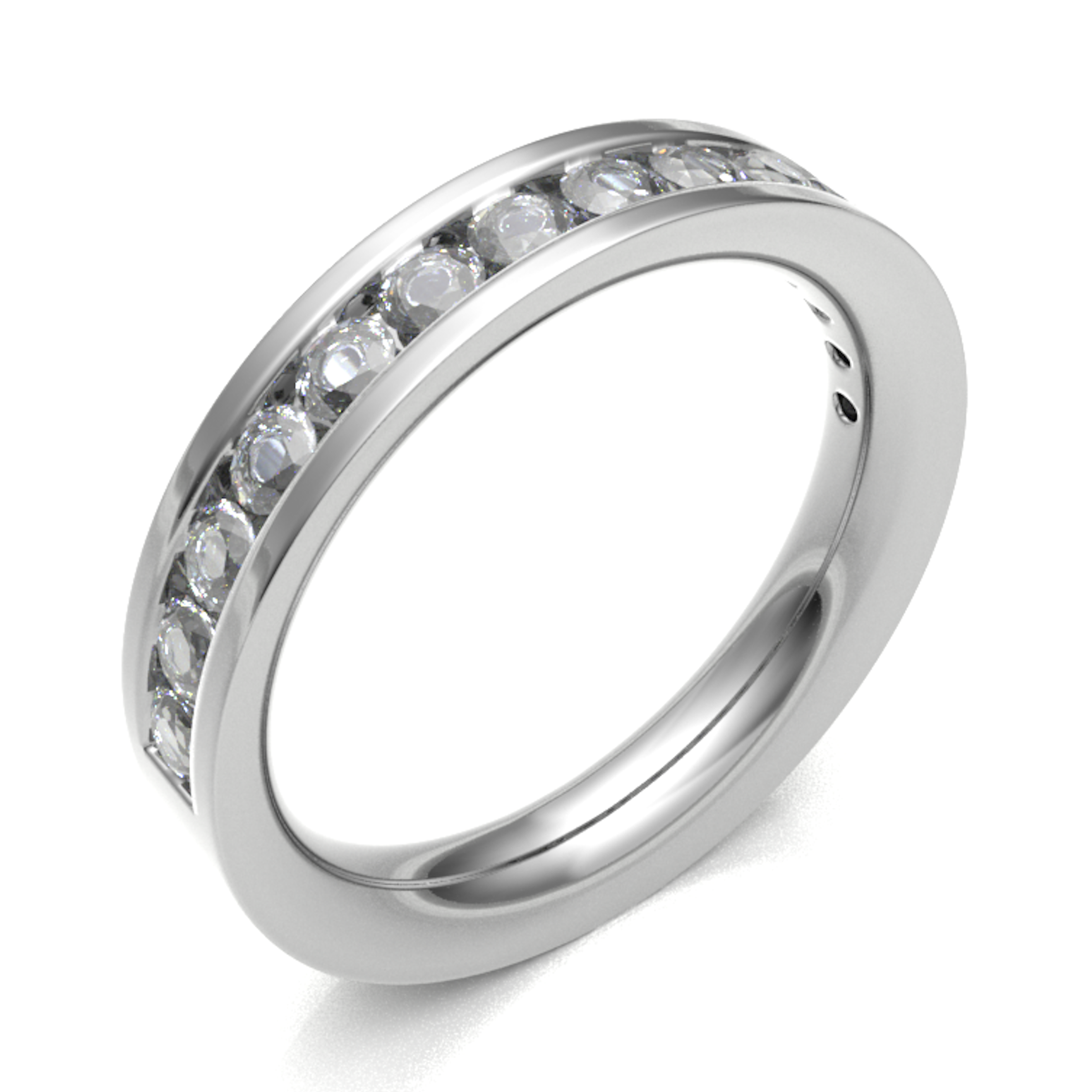 Platinum 3.50mm Channel Set Diamond Half Eternity Ring