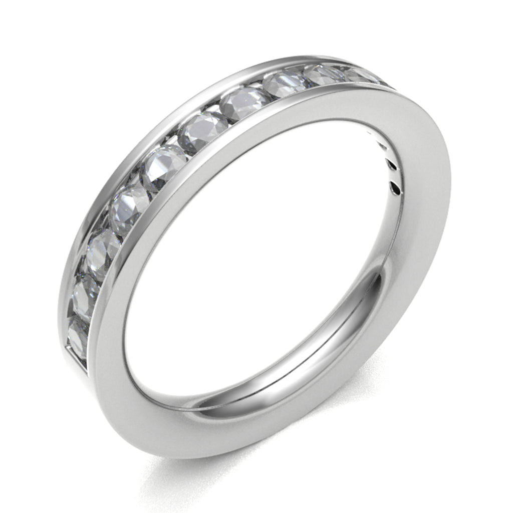 Platinum 4.00mm Channel Set Diamond Half Eternity Ring