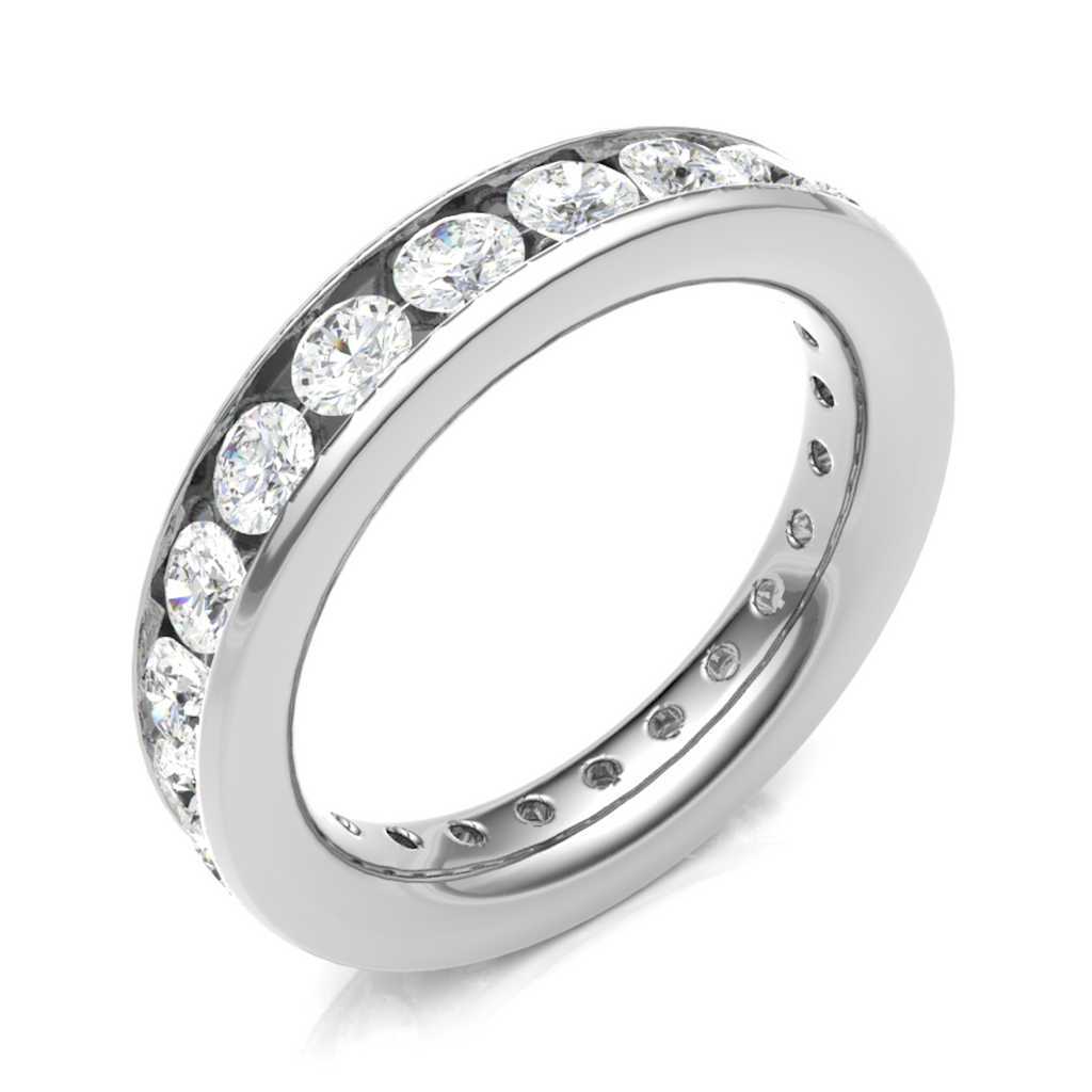 Platinum 4.00mm Channel Set Diamond Full Eternity Ring