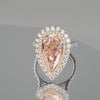 5.10ct Fancy Pink Pear Shape Diamond Halo Ring