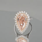 5.10ct Fancy Pink Pear Shape Diamond Halo Ring