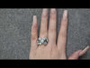 Large 3 Row Platinum Diamond Bubble  Ring